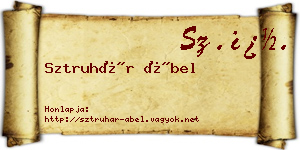 Sztruhár Ábel névjegykártya
